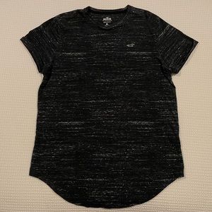 Hollister curved hem black and white tee